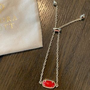 Kendra Scott Elaina Bracelet ADJUSTABLE Ruby Red